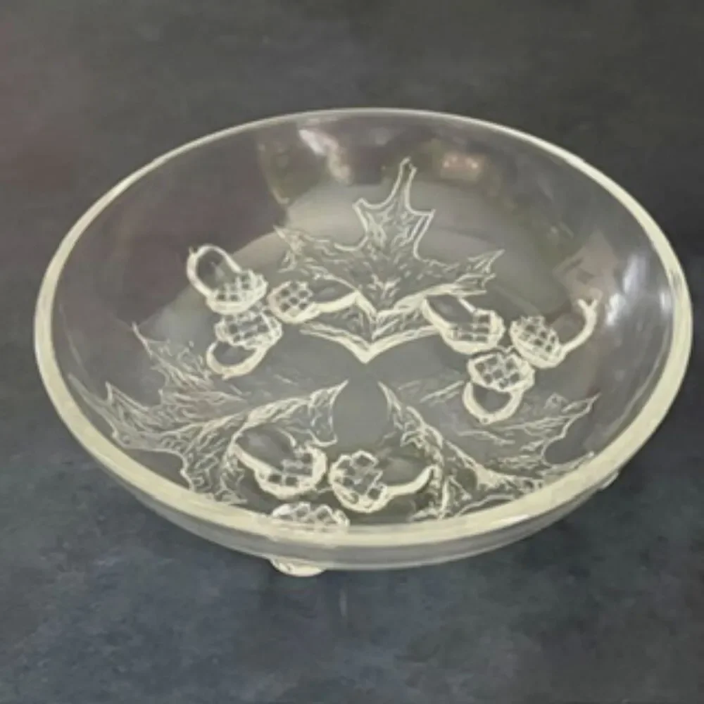 Vintage Federal Glass Acorn Oak Leaf Clear Pressed Glass 6